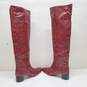 Giuseppe Zanotti Knee High Block Heel Boots in Red Snakeskin EU40.5 US 10 image number 4