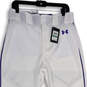 NWT Mens White Blue Striped Tapered Leg Baseball Ankle Pants Size L image number 3