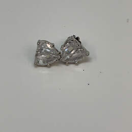 Designer Juicy Couture Silver-Tone Clear Crystal Stone Heart Stud Earrings alternative image