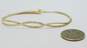 14K Tri Color Gold Diagonal Etched Braided Herringbone Chain Bracelet 2.8g image number 5