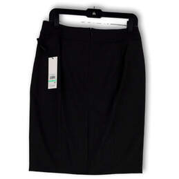 NWT Womens Black Stretch Back Zip Knee Length Straight & Pencil Skirt Sz 8 alternative image