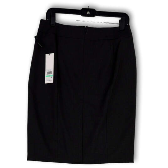 NWT Womens Black Stretch Back Zip Knee Length Straight & Pencil Skirt Sz 8 image number 2