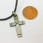 James Avery Designer 925 Plain Latin Cross Pendant On Leather Necklace 6.2g image number 5