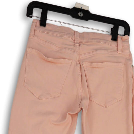 Womens Pink Denim Medium Wash Pockets Stretch Skinny Leg Jeans Size 4/27 image number 4