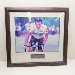 Framed & Matted Photo of Lance Armstrong Commemorating 1999 -2005 Tour de France Championships