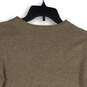 Womens Beige Knitted V-Neck Long Sleeve Pullover Sweater Size Medium image number 4