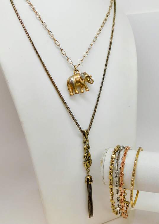 Buy the J Crew, Lucky Brand, Stella & Dot Brass Tone Elephant Jewelry 72.9g