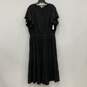 NWT Womens Black Pleated V-Neck Tiered Flutter Sleeve Maxi Dress Size 4 image number 1