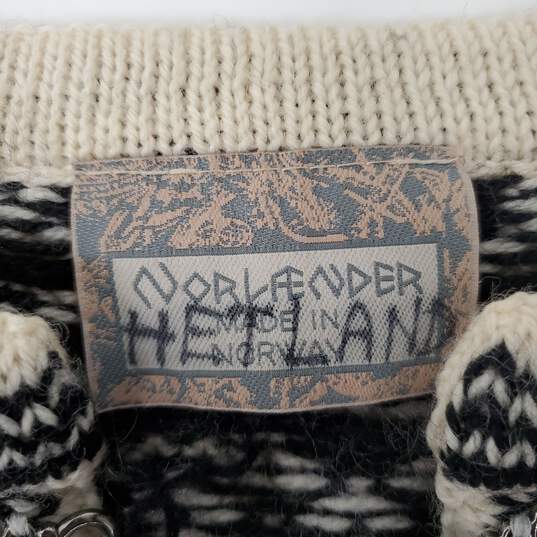 VTG Norlfender Norwegian 100% Wool WM's Clamp On Sweater Size L image number 3
