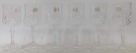 Set of 6 Cristal D' Arques Crystal Stem Wine Glasses IOB image number 3