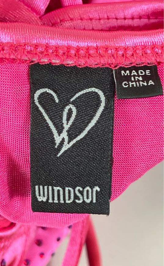 Windsor Women Pink Rhinestone Mini Lace Up Dress XS image number 3