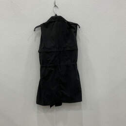 NWT Womens Black Drawstring Pockets Sleeveless Full-Zip Vest Size Large alternative image
