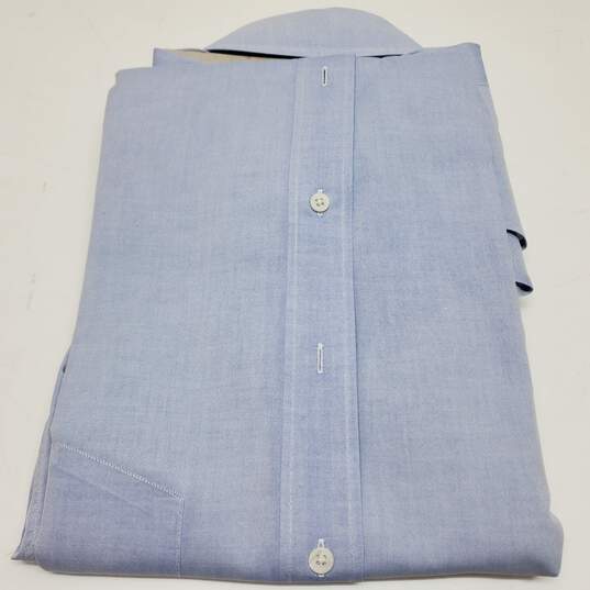 Vintage Nordstrom Classic Pinpoint Cotton LS Blue Shirt Men's 32 image number 3