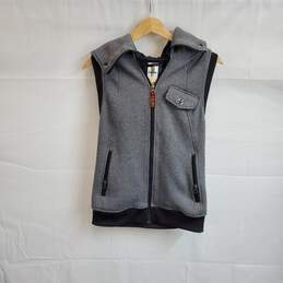 Burton Gray Full Zip Hooded Vest WM Size M