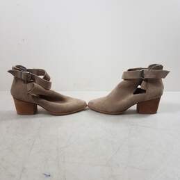 Sole Society Beige Suede Ankle Booties WM Size 9M alternative image