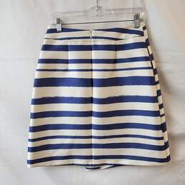 Topshop Blue & White Faux Wrapped A-Line Skirt Size 6 alternative image
