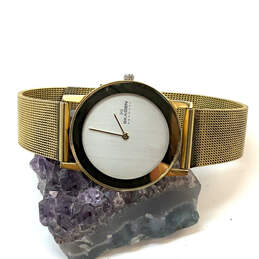 Designer Skagen Gold-Tone Stainless Steel Mesh Strap Analog Wristwatch