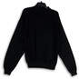 Mens Black Knitted Mock Neck Long Sleeve Pullover Sweater Size Large image number 1
