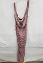 Pretty Little Thing Mauve Cup Detail Bardot Mesh Ruched Dress NWT Size 8 image number 1