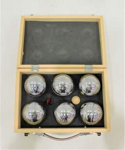 Petanque Boules Bocce 6 Ball Set w/ Wood Case alternative image