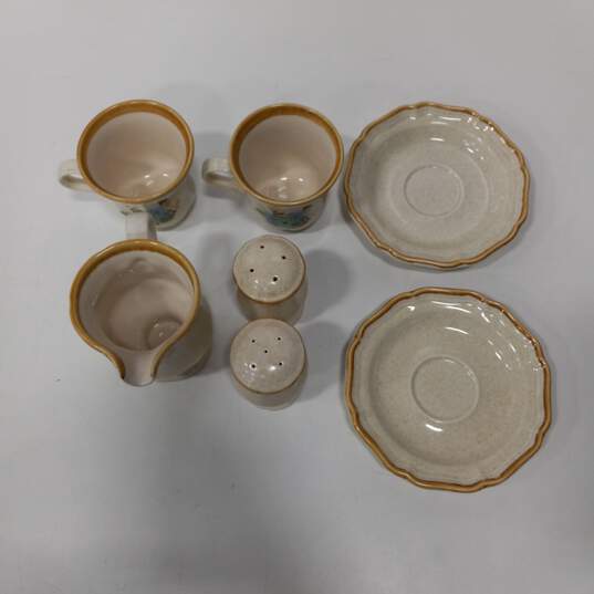 Mikasa Garden Club Dish Bundle: 2 Cups, 2 Saucers, Creamer, And 2 Salt And Pepper Shakers image number 2