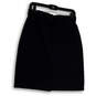 Womens Black Lined Button Knee-Length Back Slit A-Line Skirt Size 13 image number 2