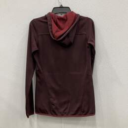 Mens Maroon Fleece Long Sleeve Hooded Full-Zip Sweater Size Small alternative image