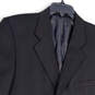 Mens Black Long Sleeve Pockets Notch Lapel Three Button Blazer Size 44R image number 3