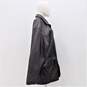 VTG Barneys New York Men's Black Leather Button Down Jacket Car Coat Size Large image number 2