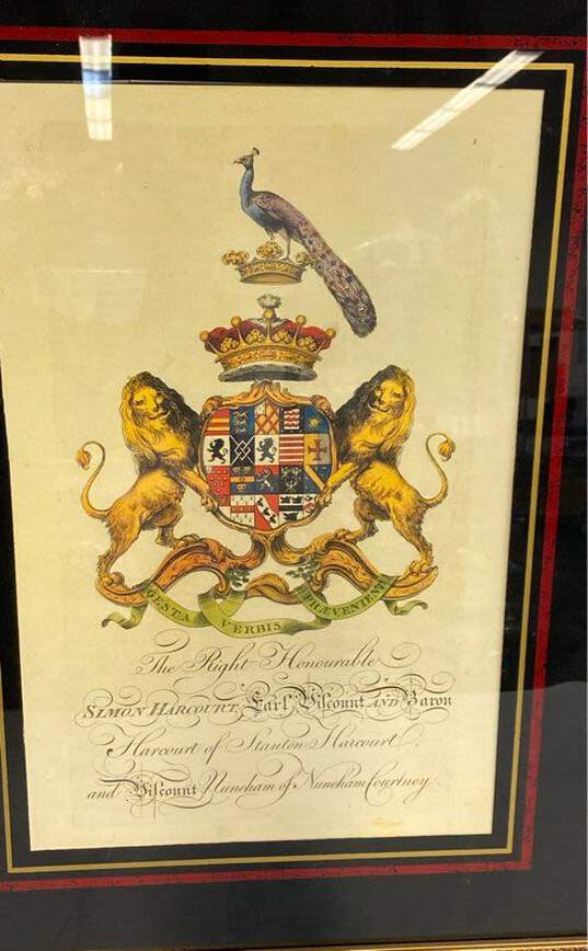 Bombay Company Royal Coat of Arms Simon Harcourt Framed Print Matted Framed image number 4