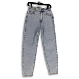 NWT Womens Blue Light Wash 5 Pocket Design Skinny Leg Jeans Size 25
