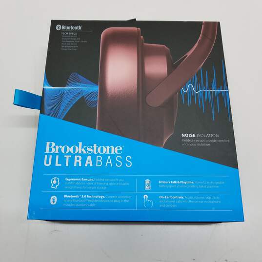 Brookstone UltraBass wireless noise isolating headphones in original box image number 1