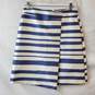 Topshop Blue & White Faux Wrapped A-Line Skirt Size 6 image number 1