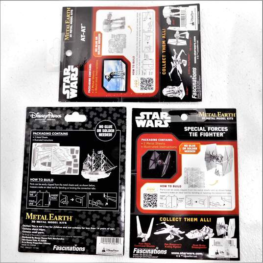 Disney Metal Earth 3D Model Kits The Black Pearl & Star Wars AT-AT & The Fighter image number 5