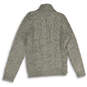 Mens Gray Knitted Long Sleeve Turtleneck Pullover Sweater Size Large image number 2