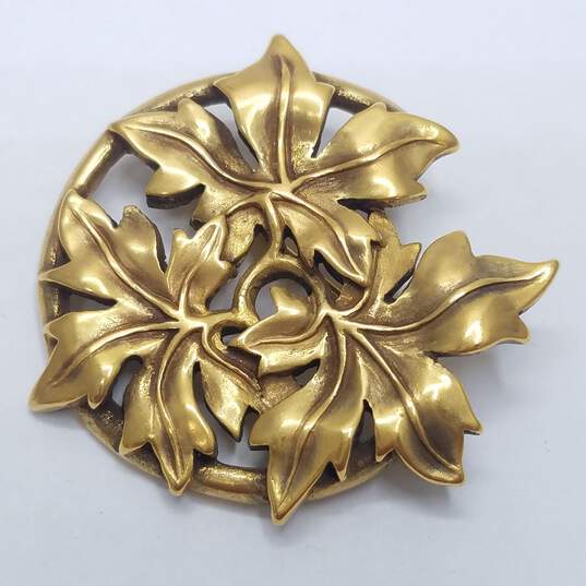 MMA 1988 Gold Tone Ivy Leaves 1" Brooch 14.1g image number 2
