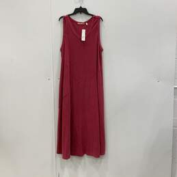 NWT Soft Surroundings Womens Red Round Neck Sleeveless Shift Dress Size 2X
