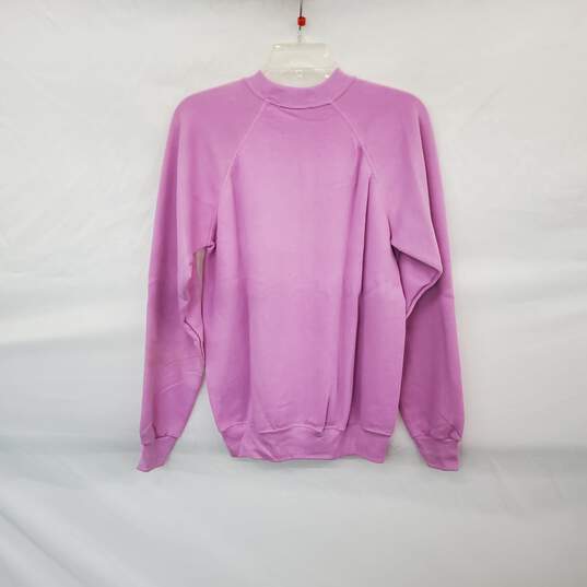 Hanes Vintage 1985 Purple Cotton Blend Lingo USA Sweatshirt WM Size M NWT image number 2