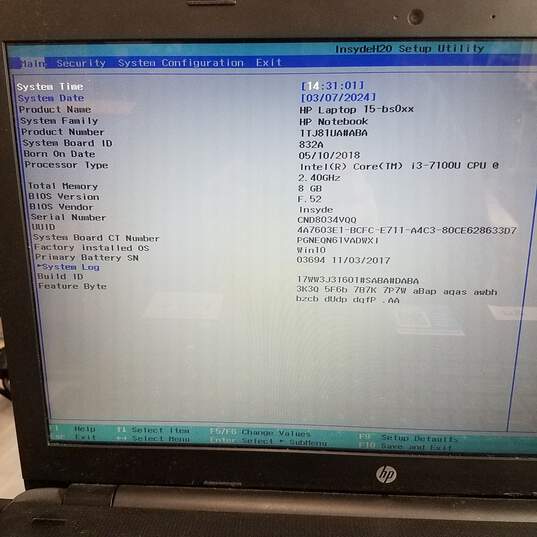 HP 15in Laptop Black Intel i3-7100U CPU 8GB RAM 1TB HDD image number 9