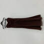 NWT Womens Brown Silk Ruched Pleated Back Zip Maxi Dress Size 10 image number 2