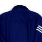 Mens Navy Blue White Striped Pockets Full-Zip Windbreaker Jacket Size Small image number 4