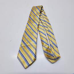 Michael Kors Yellow & Blue Striped Silk Tie