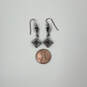 Designer P Locke Silver-Tone Hanging Square Shape Dangle Earrings image number 3