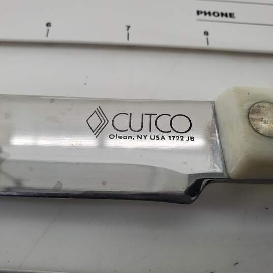 Cutco White Handled Kitchen Knives Set - 1722 JB Butcher Knife & 1725 Chef Knife image number 2