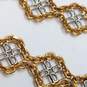 18K Gold Hexagonal Shape Motif W/Platinum Accents 24in Necklace 35.4g image number 4