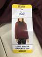 NWT Women's Deep Wine Red Long Sleeve Smocked Blouse image number 5