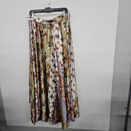 Floral Print Skirt with Sash