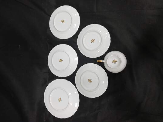 6pc Harmony House Golden Sonata Pattern Teacup Saucers & Side Plate image number 3