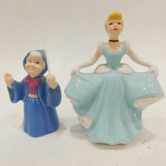 Vintage Disney's Fairy Godmother & Cinderella Ceramic Figurines image number 2