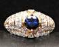 Sterling Silver Sapphire & Cubic Zirconia Ring (SZ 8.75) - 5.3g image number 2